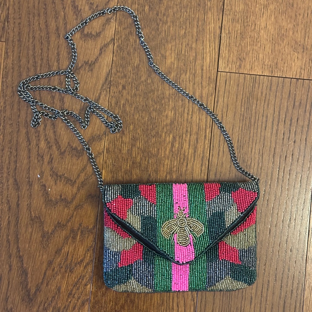 Colorful Beaded Crossbody Bag
